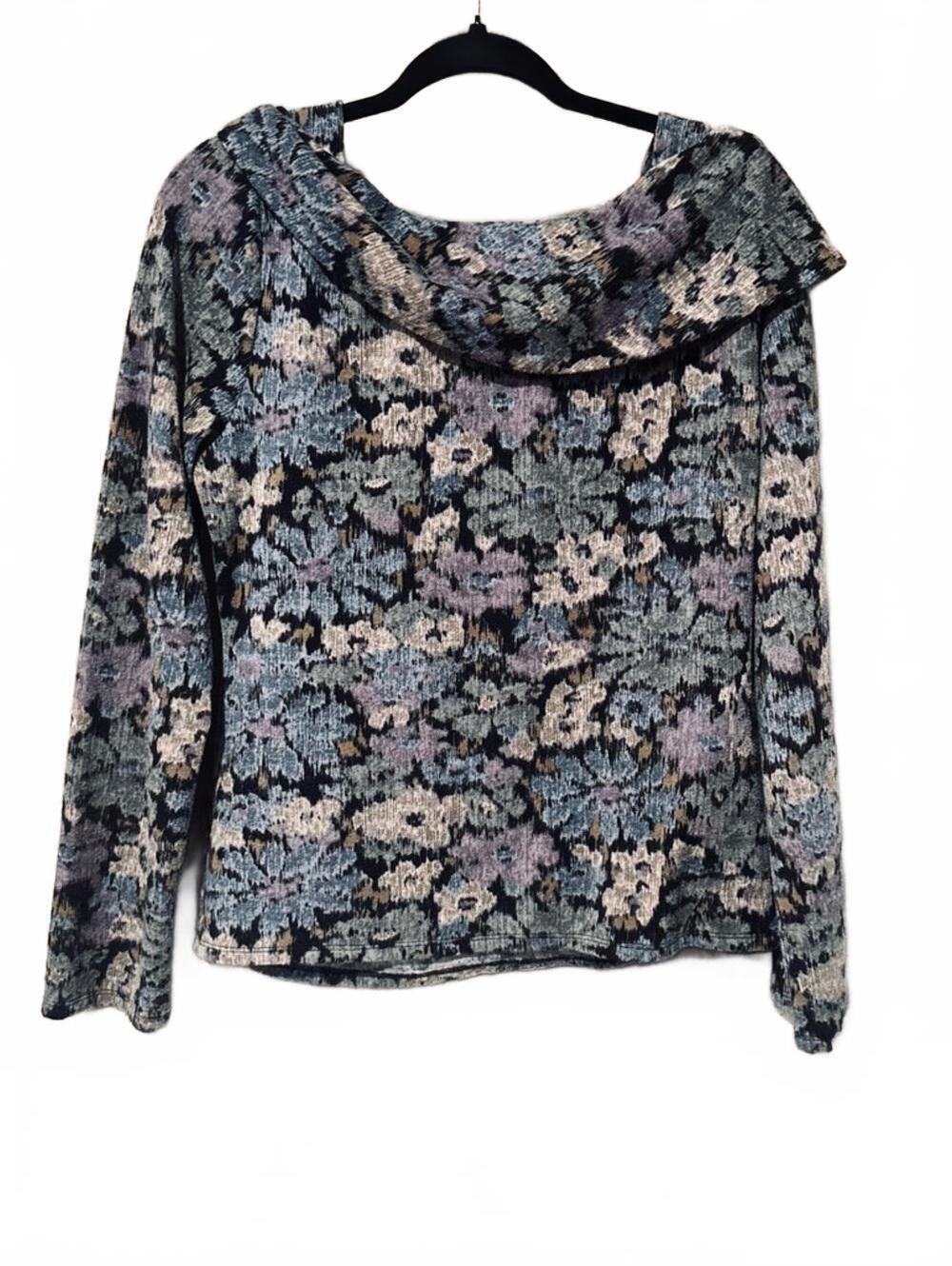 Rafaella Floral Knit Long Sleeve Top